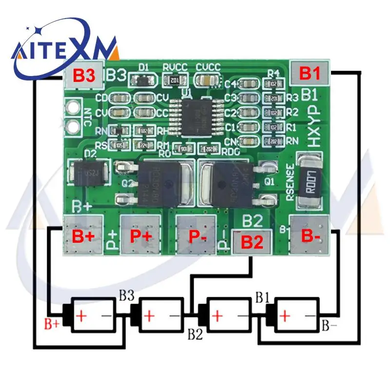BMS 4S 3.2V /3.7V 8A LiFePO4 Battery Charge Protection Board 12.8V 14.4V 18650 32650 Packs PCB 20A Current Limit |