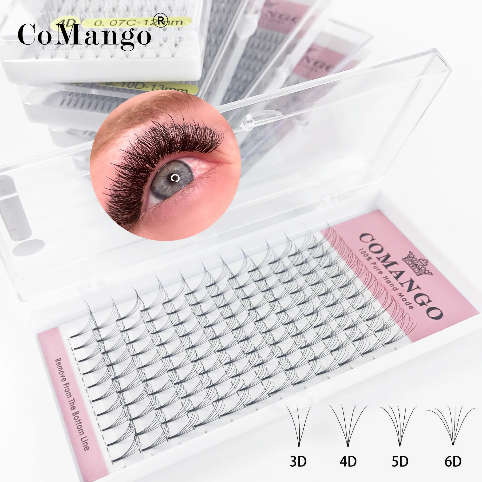 

Lash Russian Premium 3D/4D/5D/6D Наращивание ресниц 0,07/0,10 C/D Curl Short Stem Permade Fans Silk False Mink Индивидуальные