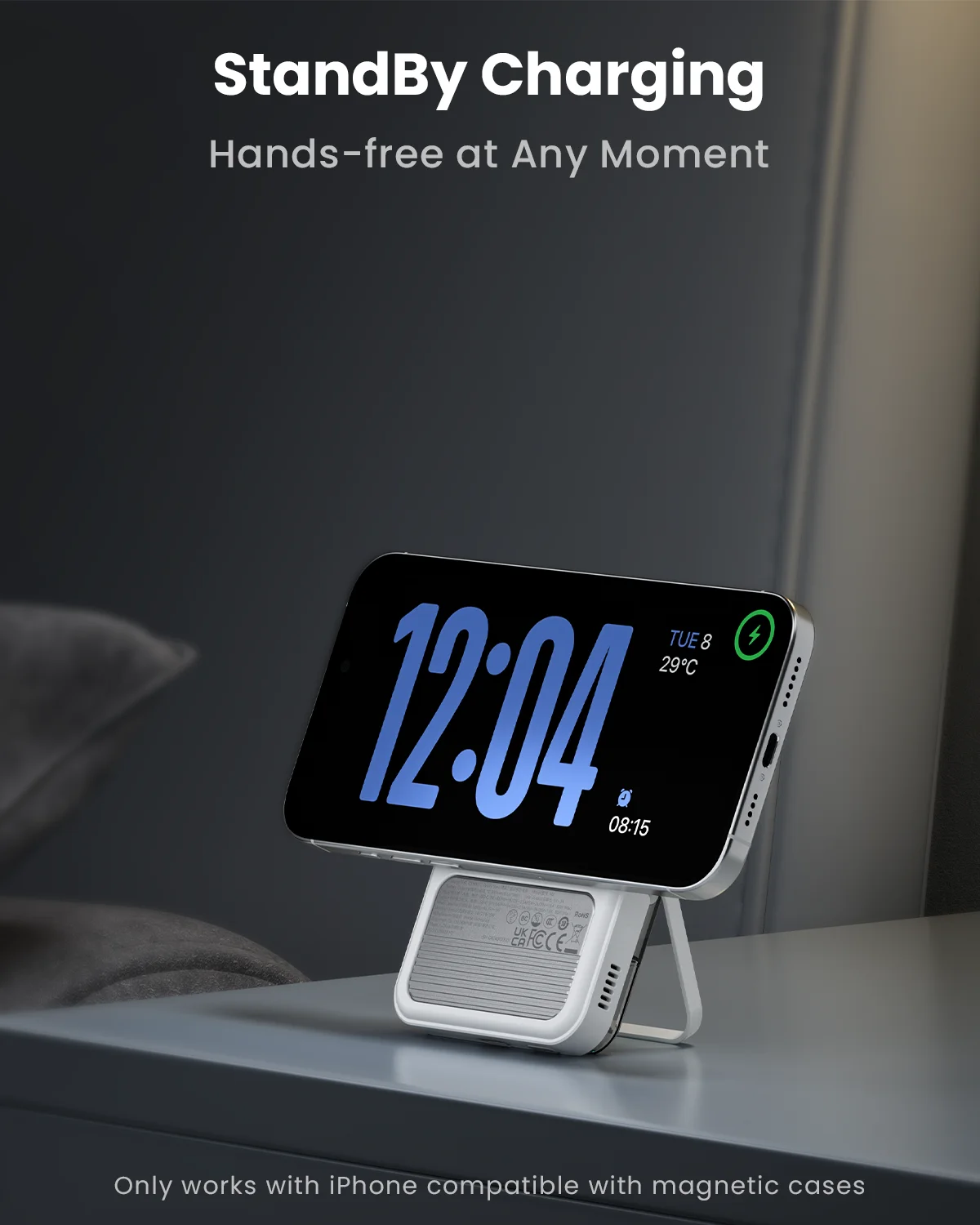 Фото Портативное зарядное устройство SHARGE ICEMAG 2 MagSafe Power Bank 15 Вт Qi2 с активным охлаждением, аккумулятор 10000 мАч для iPhone 16/15 Galaxy №4