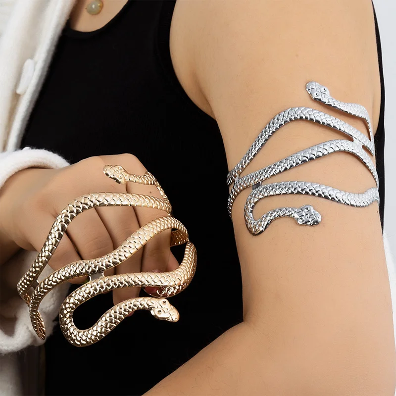Креативные браслеты в форме змеи, посеребренные ювелирные изделия,индивидуальные змеиные браслеты на руку, характерные открытые змеиныеживотные