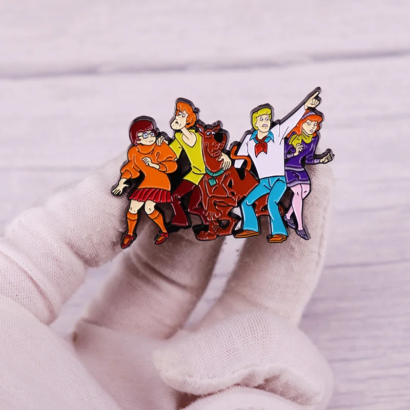 Animation Scoooby Dooo Group Hard Enamel Pin Cartoon Badge Backpack Decoration Jewelry