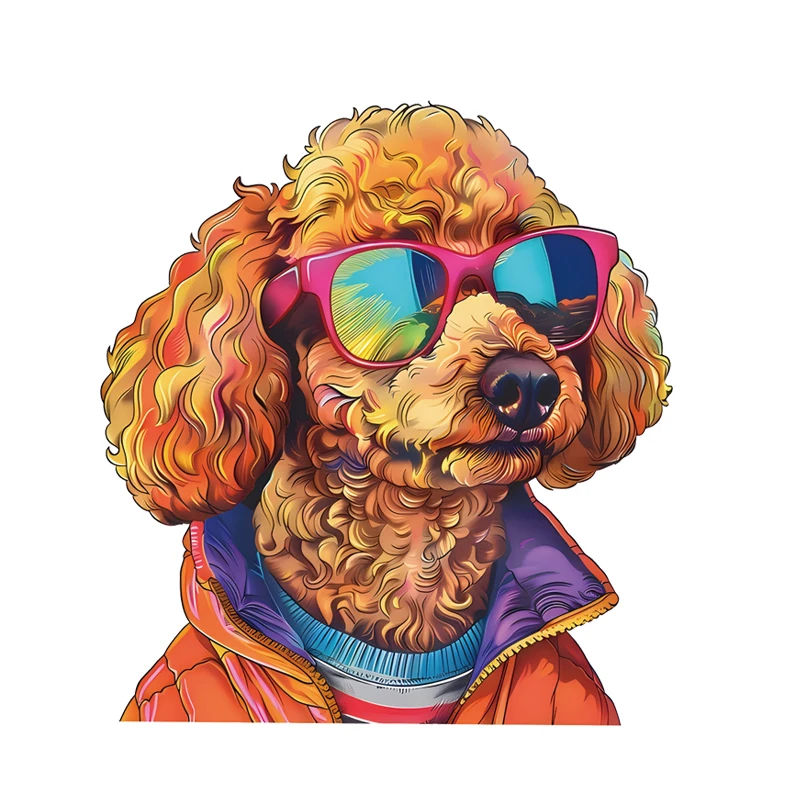 

DK33 # Супер крутая наклейка с пуделем, водонепроницаемая виниловая наклейка, внешние аксессуары для автомобиля