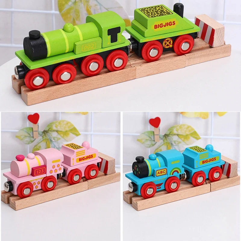 

Деревянная Магнитная игрушка для поезда, локомотивная модель каретки для детей, подарок на Рождество и день рождения