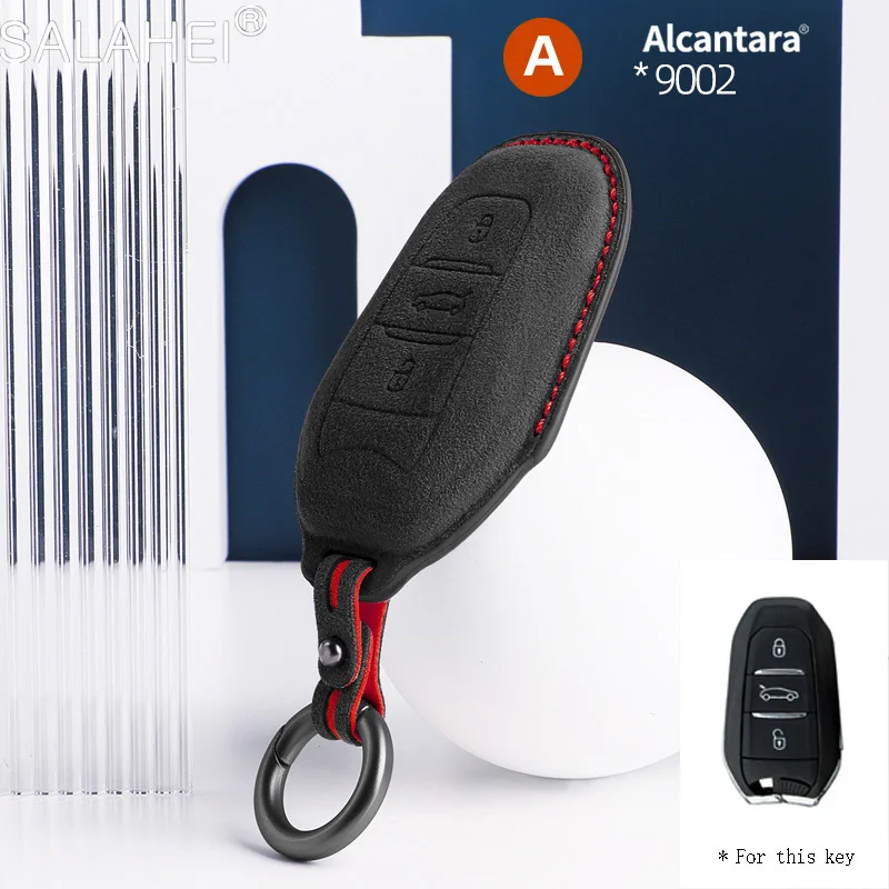 

Alcantara Suede Car Remote Key Case Cover For Peugeot 308 408 508 2008 3008 508L New Energy 4008 5008 For Citroen C4 C6 C3-XR