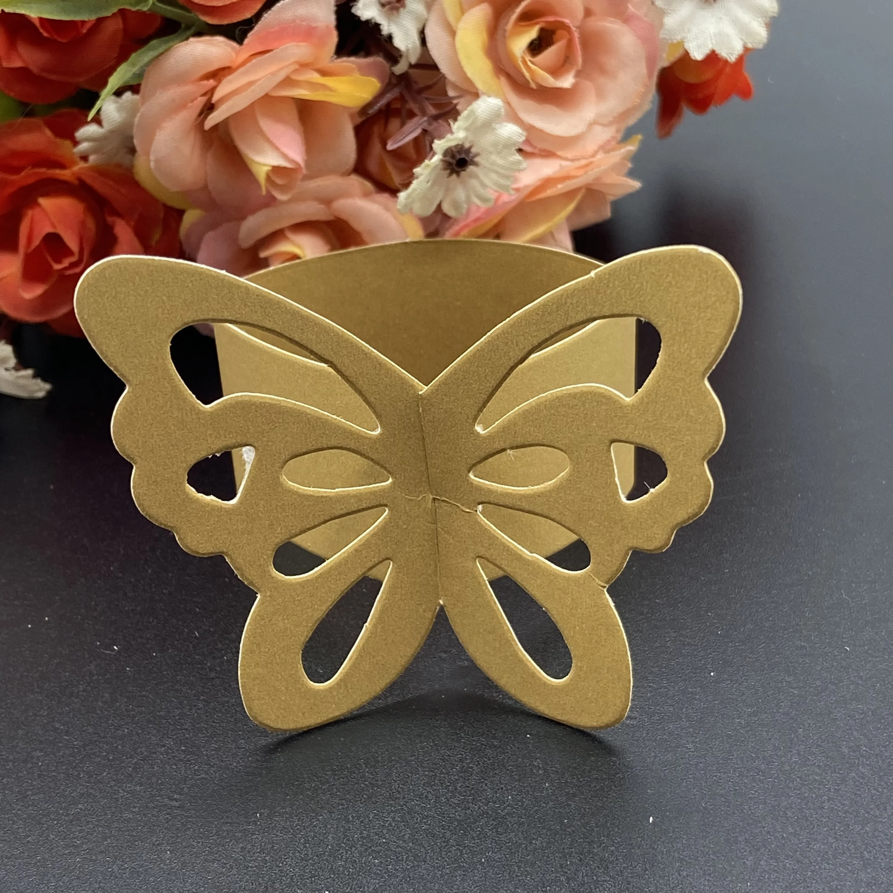 

100Pcs/Lot Gold Napkin Ring Ideal For Weddings DInner Parties Or Everyday Use Birthday Festival Table Decor With Custom Stickers