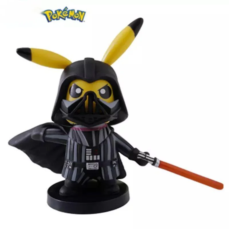 POKEMON 10CM Anime Figure Pikachu Cosplay STAR WARS Black Warrior Darth Vader Cool Model Kawaii Room Decotation Toy For Gift Dol