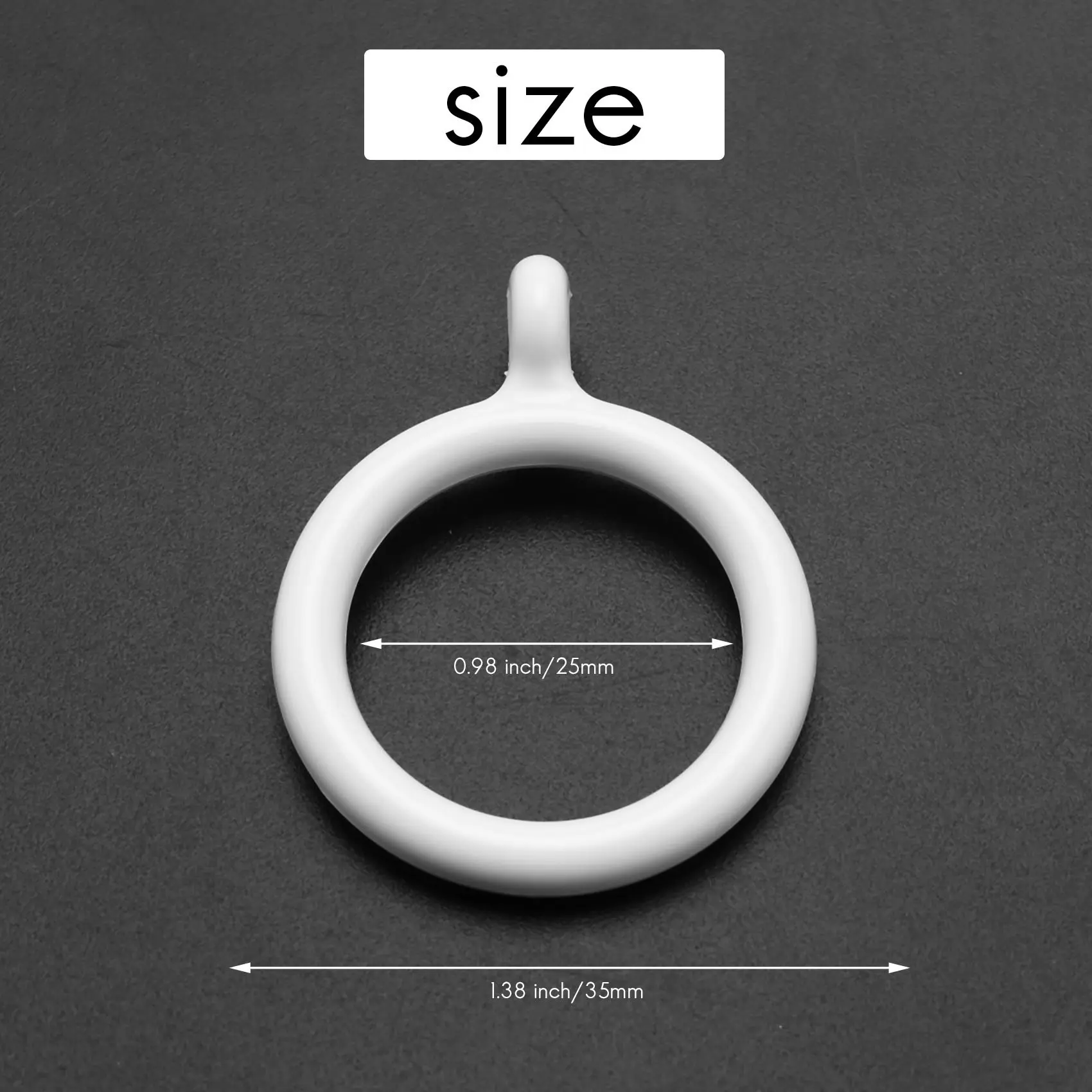 20 белых внутренних пластиковых кольца для штор диаметром 25 мм