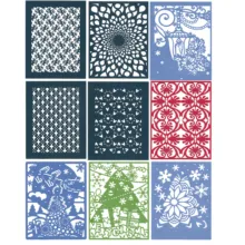 Geometric Pattern Christmas Metal Cutting Dies DIY Scrapbooking Stencil Template Greeting Card 2023 New Arrivals