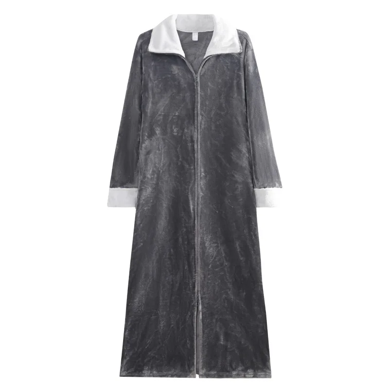 Autumn Winter Thicken Robe Kimono Bathrobe Gown Nightgown Warm Flannel Male Nightwear Intimate Lingerie Plus Size Homewear