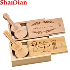 USB-флеш-накопитель деревянный в виде гитары, 64 ГБ, 32 ГБ, 16 ГБ, 8 ГБ, 4 Гб