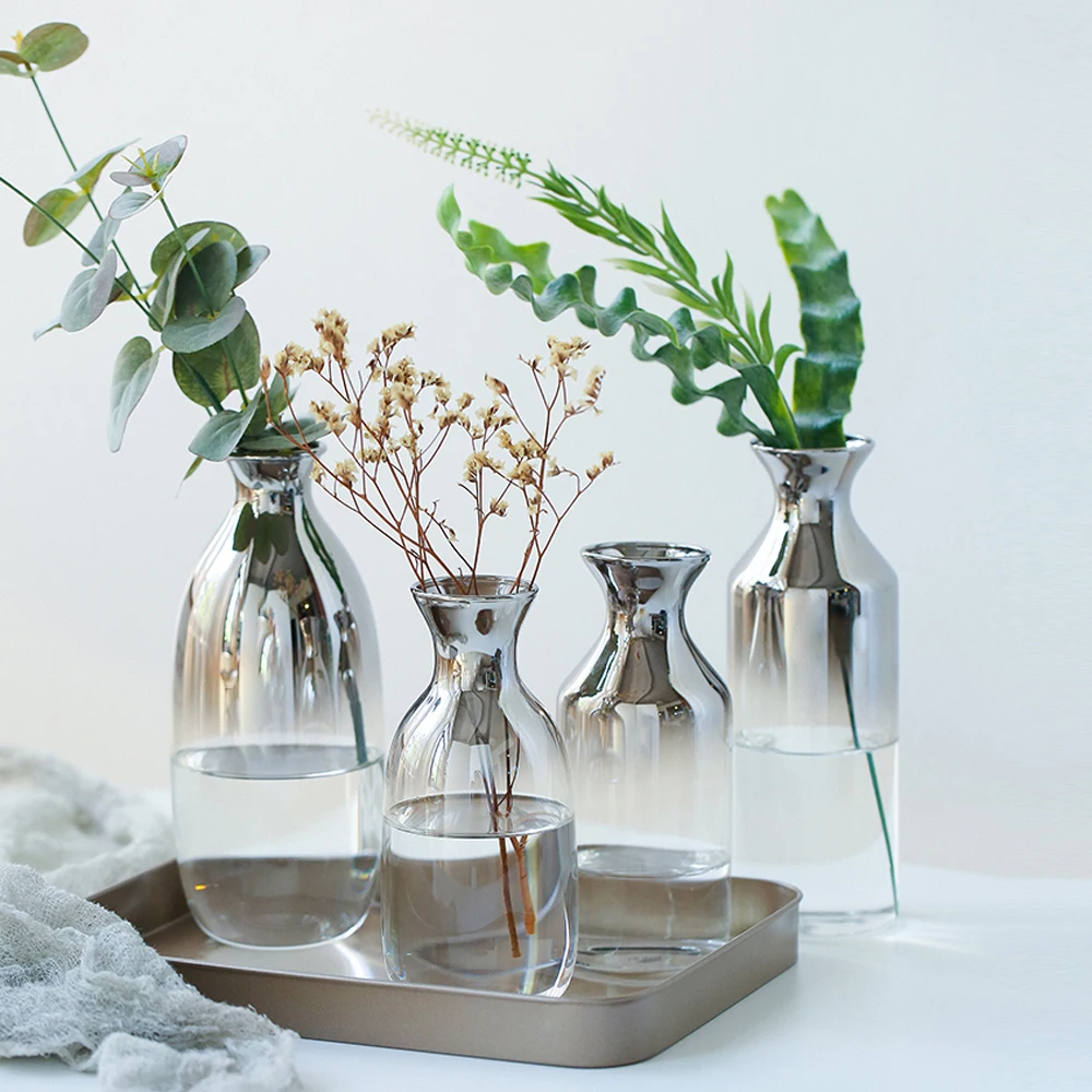 

Nordic Creative Decorative Vase Glass Decoration Home Vases Hydroponic Dried Flowers Vase Terrarium Modern Living Room House