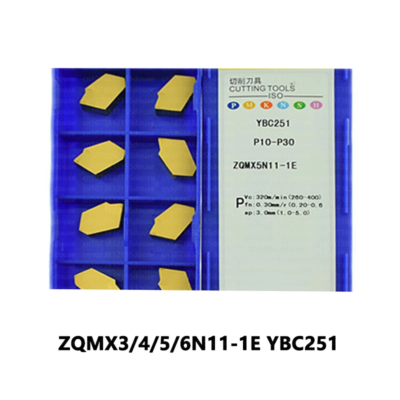 

YBC251 ZQMX3N11-1E ZQMX4N-1E ZQMX5N11-1E ZQMX6N-1E Single End Cutting Slot Carbide Inserts ZQMX 3N 4N 5N 6N CNC Processing Steel