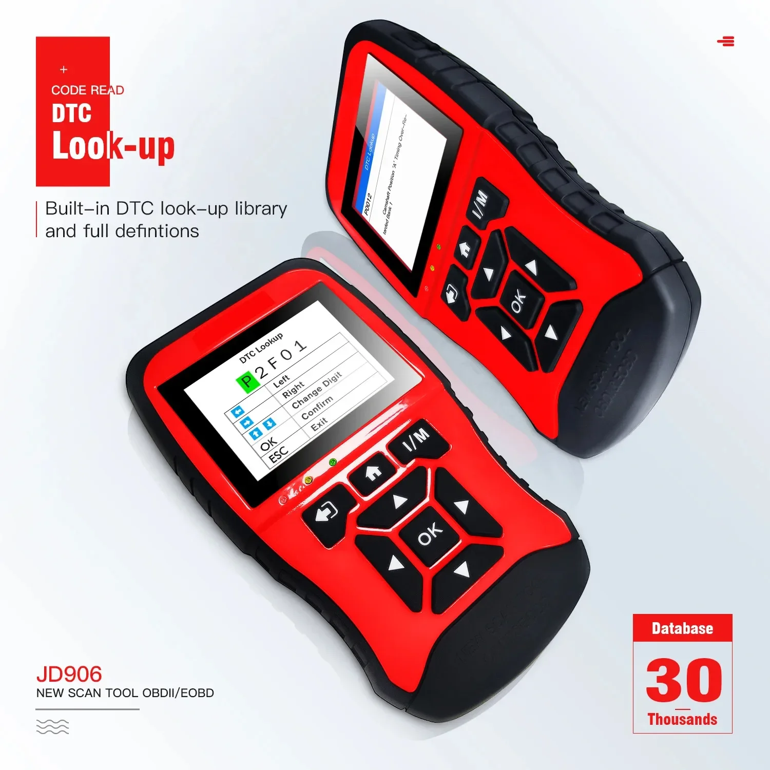 Новый сканер JD906 OBD2 для проверки двигателя считыватель световых кодов живые