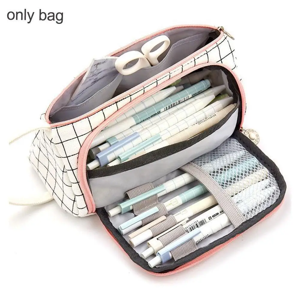

Многослойный вместительный фиксированный органайзер для ручек, органайзер для ручек, пенал, сумка, клетчатая сумка, простой стационарный чехол, карандаш C C5O2