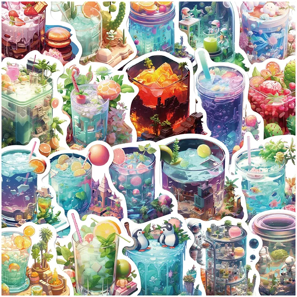 

10/30/50PCS Cute INS Style Drinks World Decoration Stickers Cartoon Graffiti Luggage Stationery Diary Kawaii Sticker Decals Toys