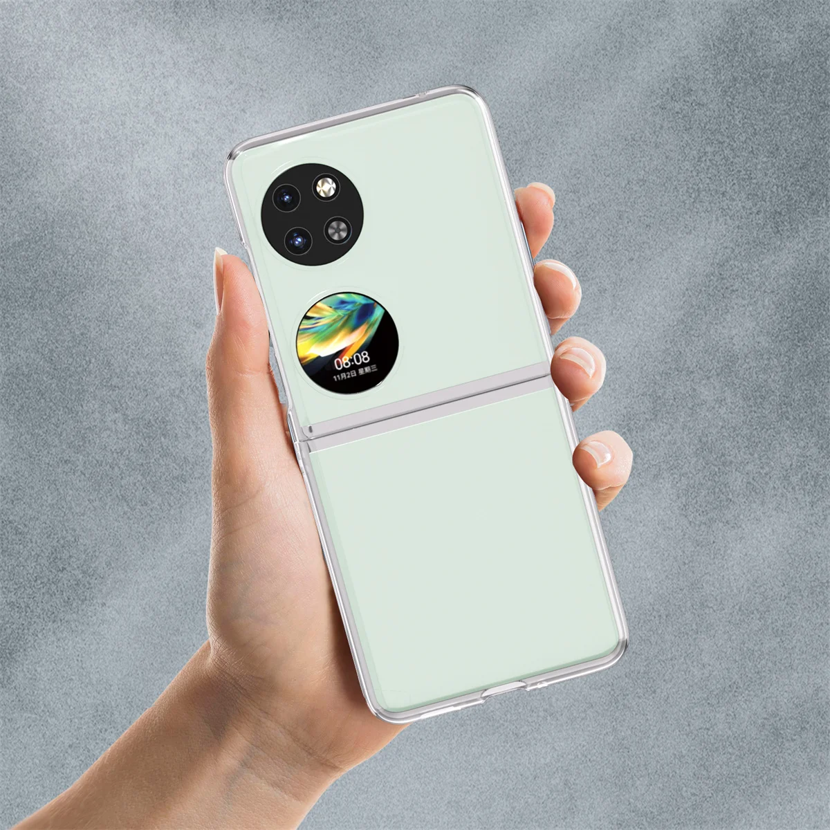 Прозрачный жесткий чехол из поликарбоната для телефона HuaWei P50 Pocket 2