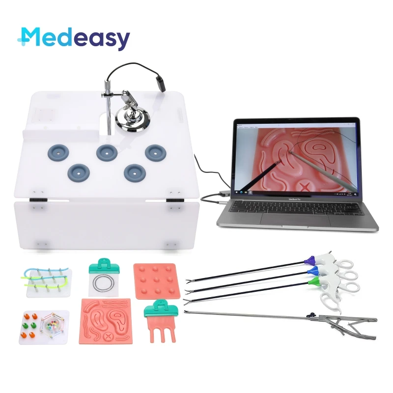 

Laparoscopic Endo Trainer with Endoscope Camera, Laparoscopic Simulators Training Box for Laparoscopy