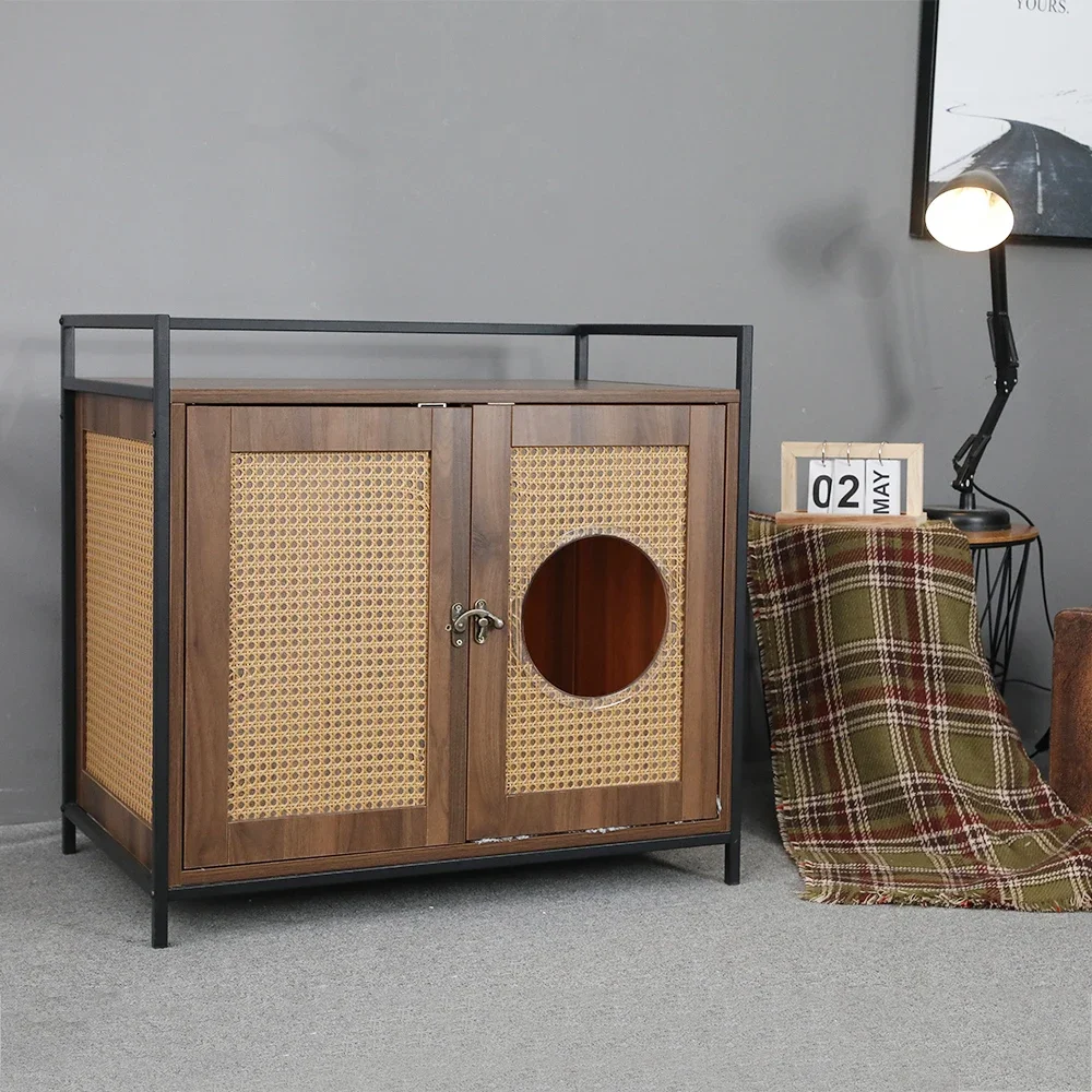 Индивидуальные Hoopet Pet новые изобретения деревянная кровать из ротанга кошачья