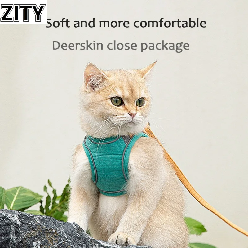 

Cat Harness Vest Reflective Leash Set for Chihuahua Accessories Dog Cat Pug Leashes Walking Tools Walk Out Lead Product