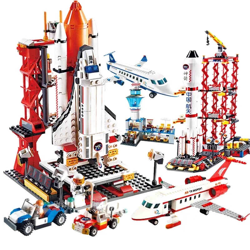 

China Space Shuttle Launch Center Lunar Lander Model Building Blocks Spaceship Spaceport Figure Rocket Bricks Construction Toys