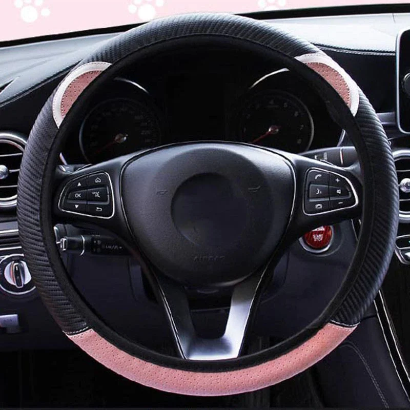 

Cartoon Cat Ear Steering Wheel Cover For Women Universal Car Styling Steering Wheel Covers Auto Decoration Car Accessories