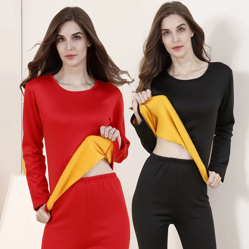 Thermo Clothing Ladies 2PCS Women's Thermal Underwear Thick Thermal Underwear Women Plus Size Women's Winter Thermal Underwear