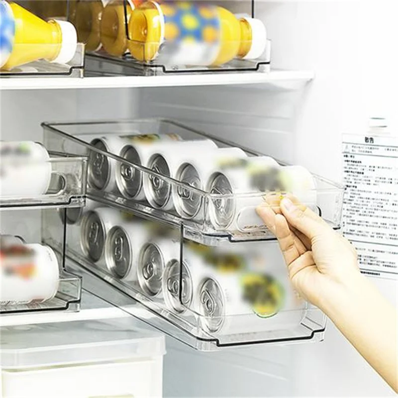

Double Layer Can Holder Water Bottle Holder Refrigerator Beverage Organizer Durable Energy Drinks Dispenser Kitchen Storage Box
