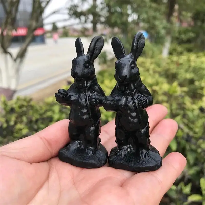 1 шт. статуэтка из натурального черного обсидиана 7 см