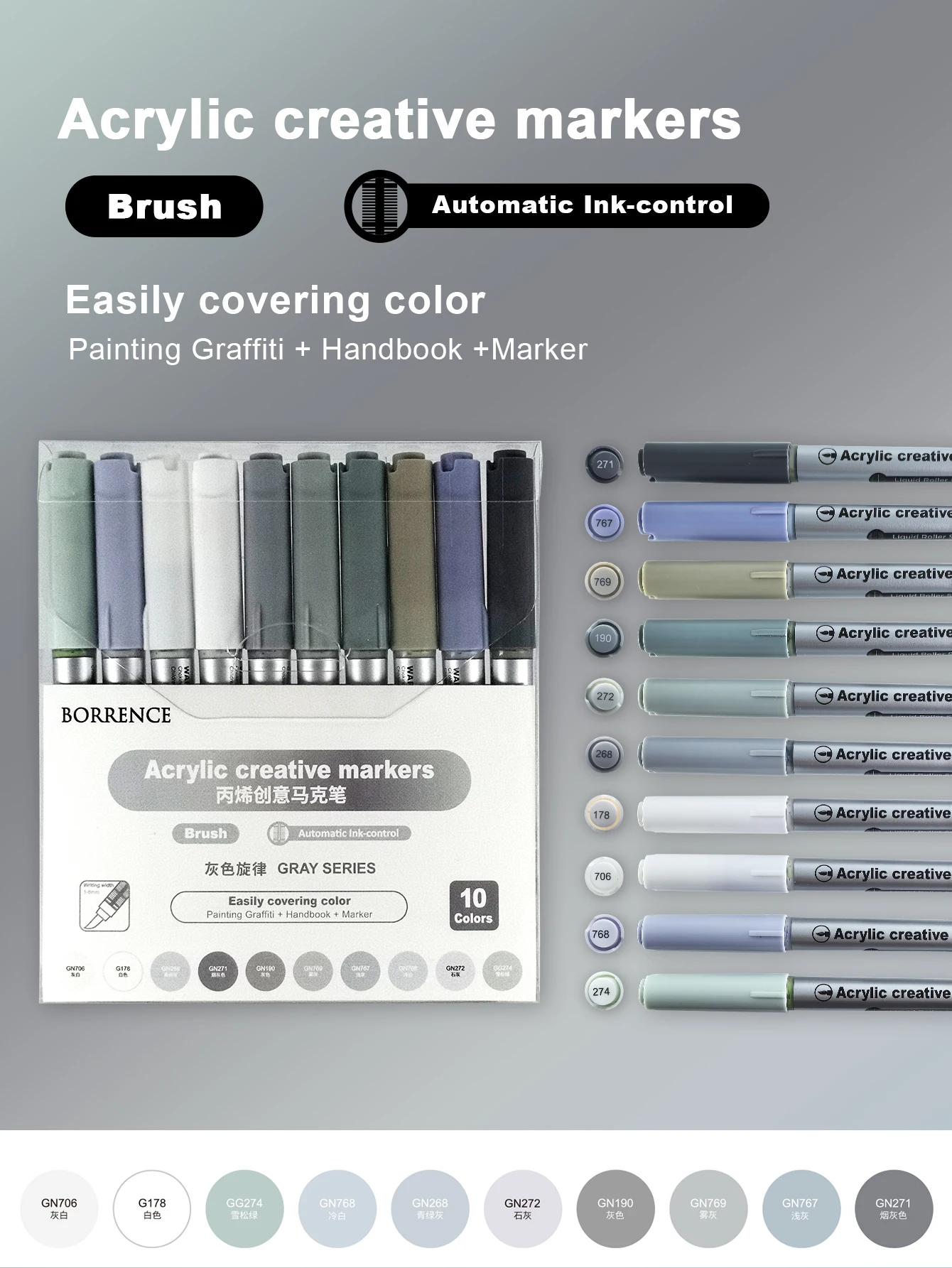 

Маркеры BORRENCE 120 цветов