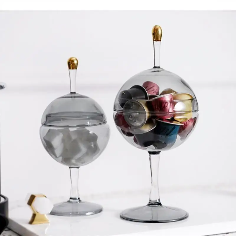 

Transparent Glass Jar with Cover Gray Storage Jars Storage Tank Candy Jar Decorative Jars Glass Box Organize Box Jewelry Boxes