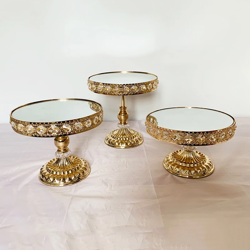 

1-3pcs/lot Cake Stand, Dessert Cupcake Pastry Candy Display Plate for Wedding Event Birthday Party, Round Metal Pedestal Holder