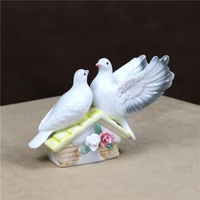porcelain bird lovers miniature handmade ceramics couple birdie figurine wedding decor craft gift for valentines day adornment