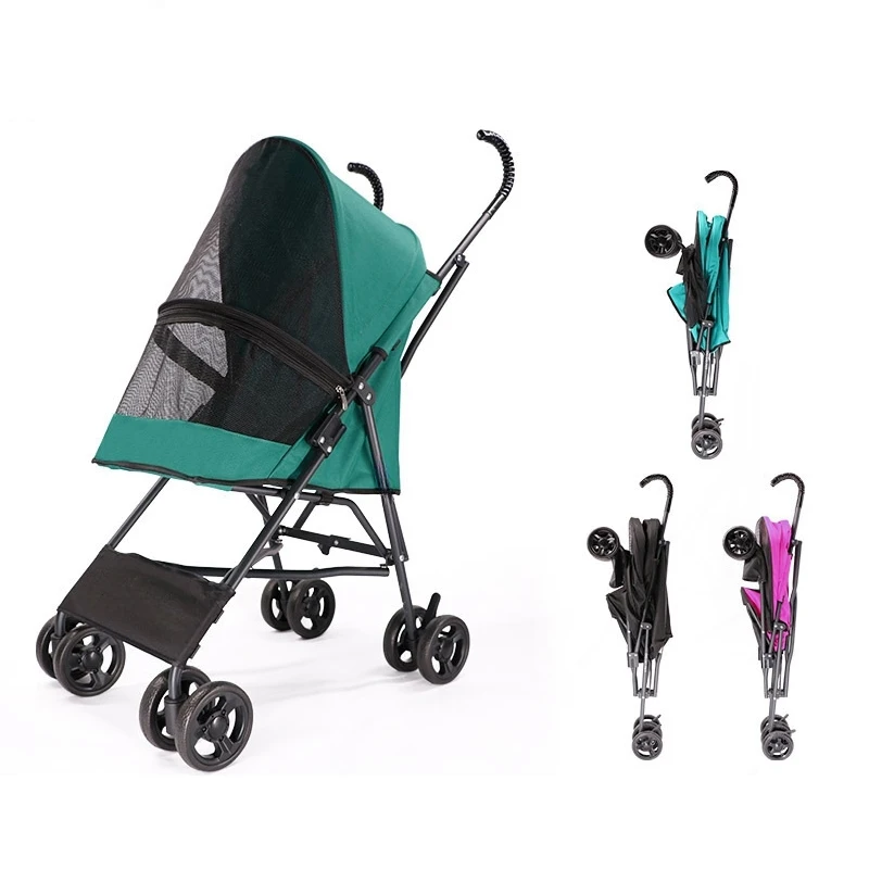 

Складная коляска для маленьких и средних собак и кошек, транспортная тележка для домашних животных, прогулочная коляска для щенков Тедди Чихуахуа