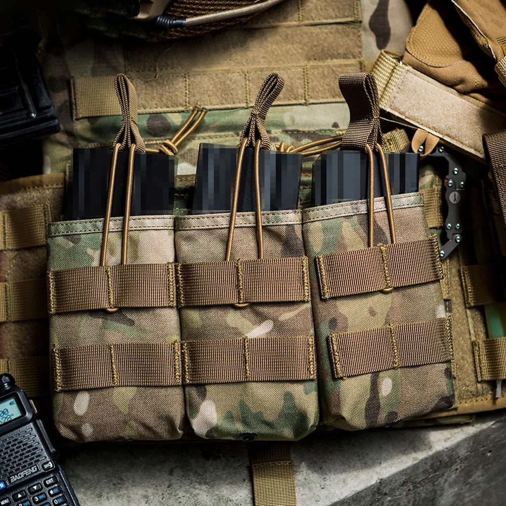 

500D Nylon Triple Mag Pouch Tactical Military Molle Magazine Pouch for M4 AK AR Hunting Paintball Airsoft Magazine Pouch