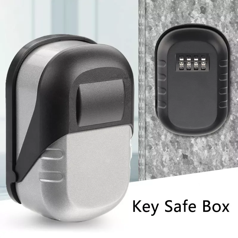 

Key Lock Box Wall Mounted Aluminum alloy Key Safe Box 4 Digit Combination Key Storage Lock Box Indoor Outdoor Keys Storage Box