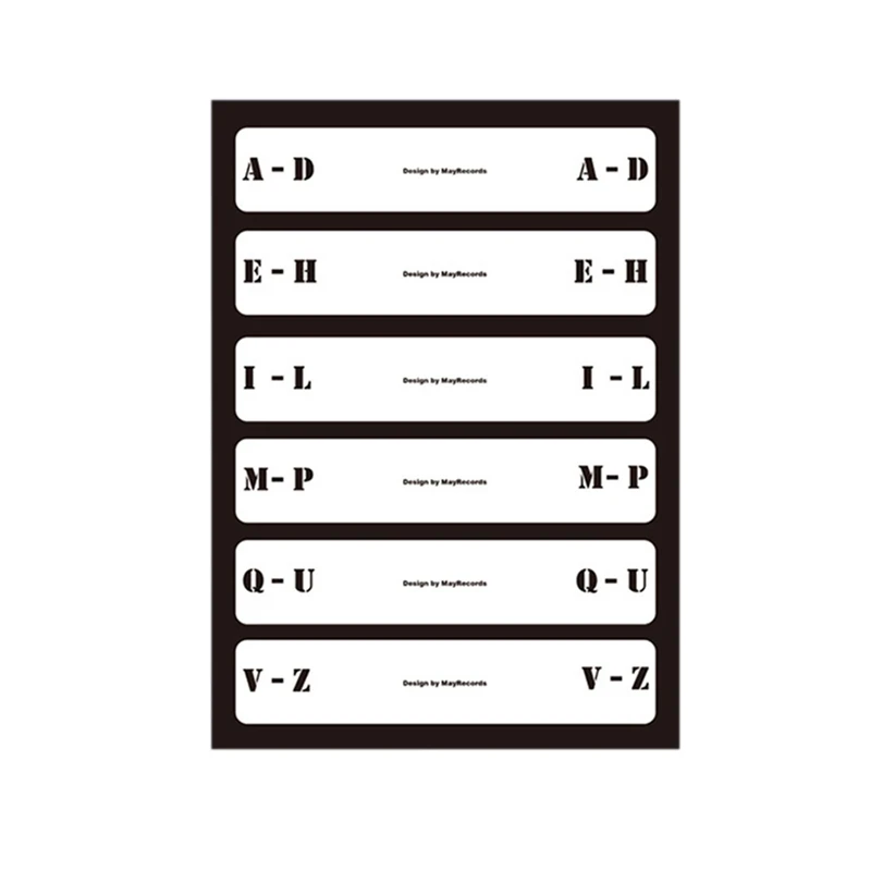 

6PCS Alphabet Tab Index Cards Turntable Music Vinyl Organizers LP Record Dividers Cards