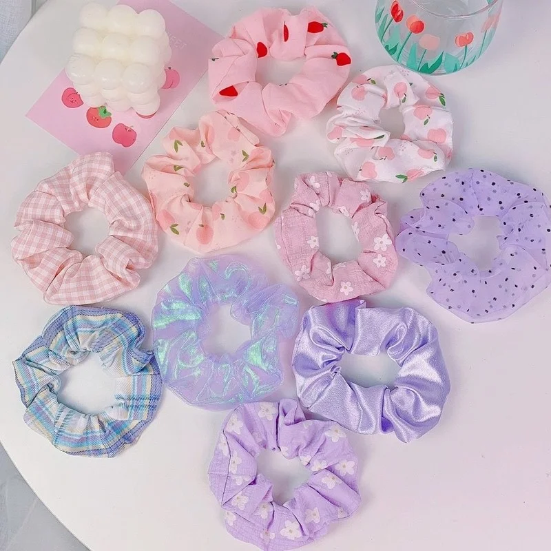 

Hair Band Women Girls Fashion Ties Satin Yarn Cotton Rubber Bands Korean Elastic Scrunchies Hair Accessories Holder Hair Bands