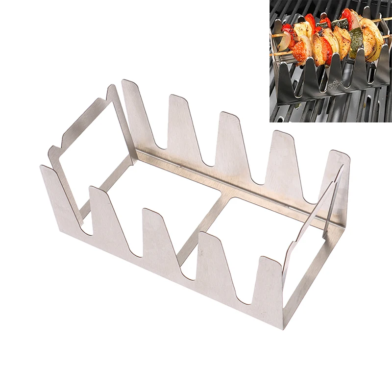 

BBQ Rib Racks Multifunctional Stainless Steel Roasting Stand Portable Camping Grill Barbecue Non-Stick Grilling Roasting Rack
