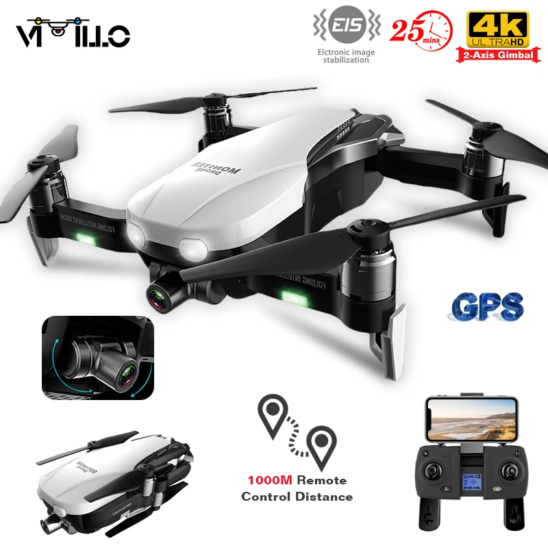 

Vimillo F8 Drone With 4K Professional Camera GPS Wifi FPV Two-Axis Anti-Shake Self-Stabilizing Gimbal Brushless Quadcopter Dron