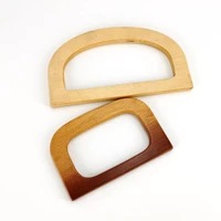 1pc round d shaped wooden bag handle metal ring handbag handles replacement diy purse luggage handcrafted accessories