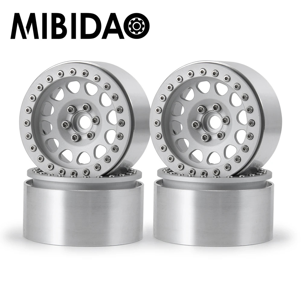 

Mibidao 4 Pcs 1.9 Inch Metal Beadlock Wheel Rims Hubs for Axial SCX10 D90 TRX-4 1/10 RC Crawler RC Car Parts