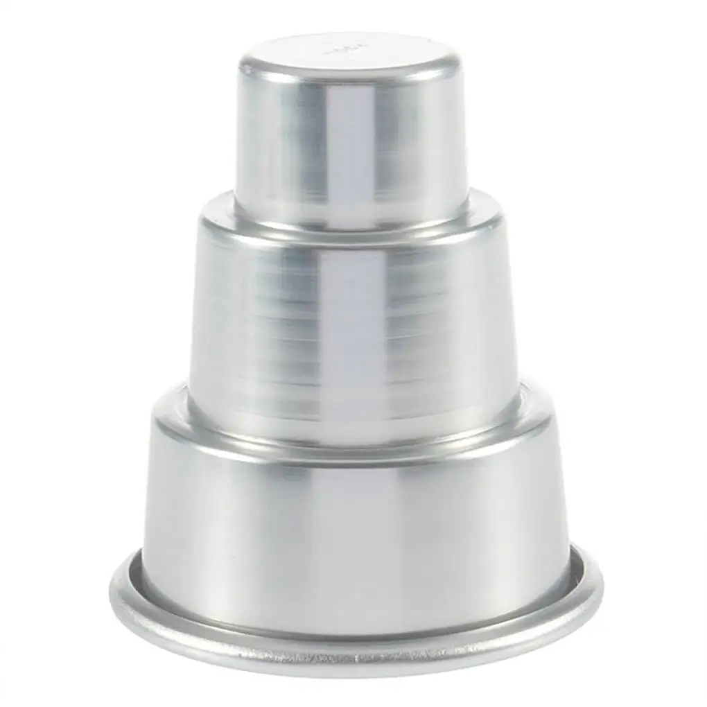 

Mini 3 Tier Cake Pan Home Birthday DIY Pudding Cupcake Mould Aluminium Alloy Cookie Chote Baking Mold 10pcs