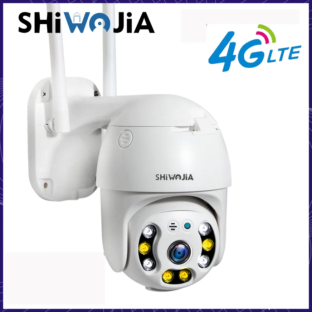 SHIWOJIA PTZ 4G SIM Камера для наружного наблюдения монитор Ecurity 1080P H.265X CCTV SD карта