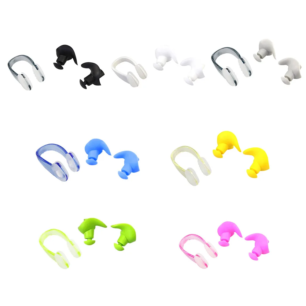 

Soft Silicone Swimming Earplugs Nose Clip Set Adult Children Soundproof Ear Plug for Surfing Swimming Water Sports