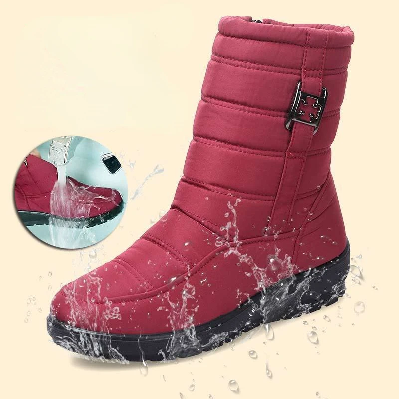 

Waterproof Women Boots Winter Shoes Platform Wedge Snow Boots Comfort Thick Plush Warm Ankle Boots Female Footwear Botas Mujer