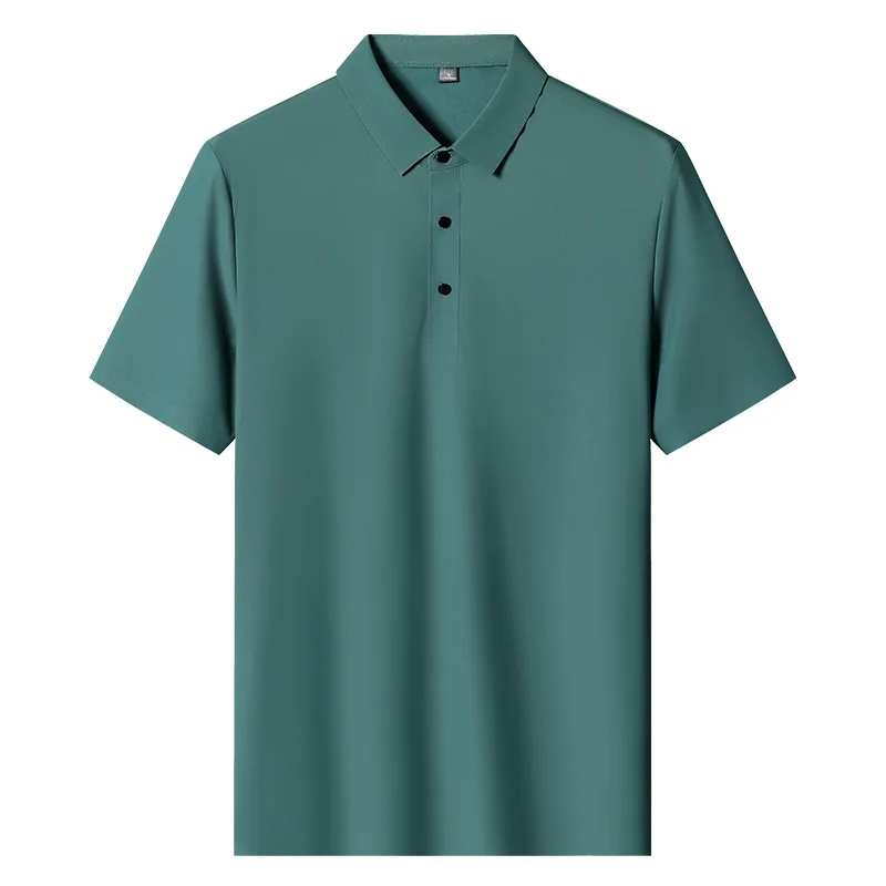 

Summer Men Polo Shirts New Classic Short Sleeve Tee Breathable Cooling Quick Dry Nylon Polos Men Golf T-shirt Plus Size M-8XL
