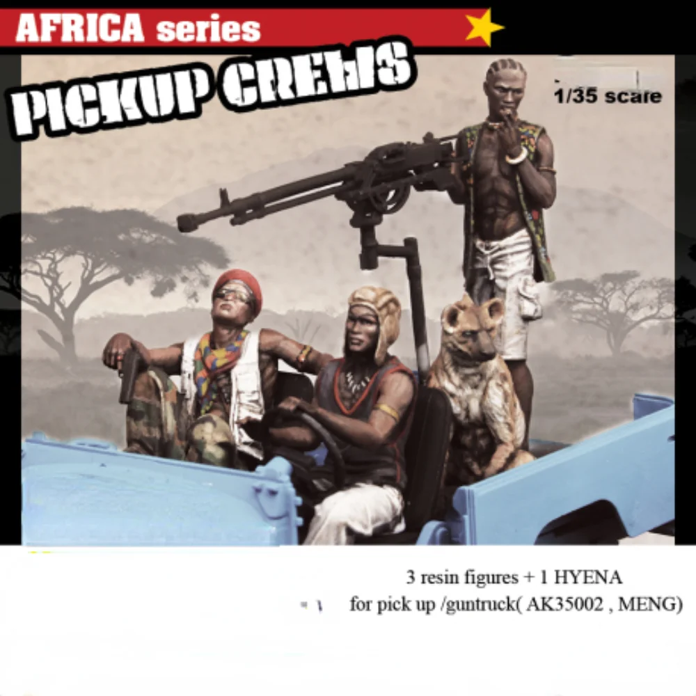 Modern Military Miniature African Soldiers 3 People And Dogs