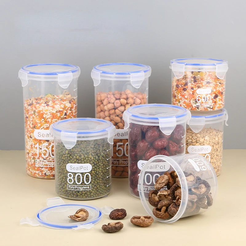 

Sealed Transparent Plastic Sealed Food Preservation Jar Milk Powder Jar Food Jar Kitchen Cereal Storage Box Kitchen Accessories