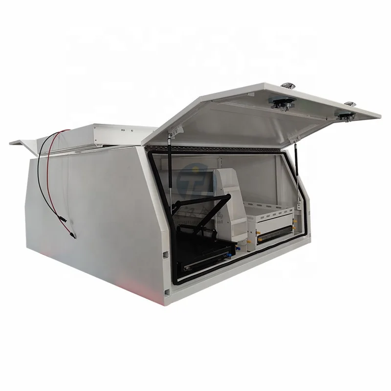 Custom 1800mm Aluminum Ute Canopy 4x4 truck toolbox with Solar panel