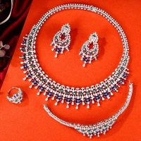 missvikki luxury wedding necklace bangle ring earrings for women cubic zircon shiny gorgeous dubai bridal jewelry set 2022